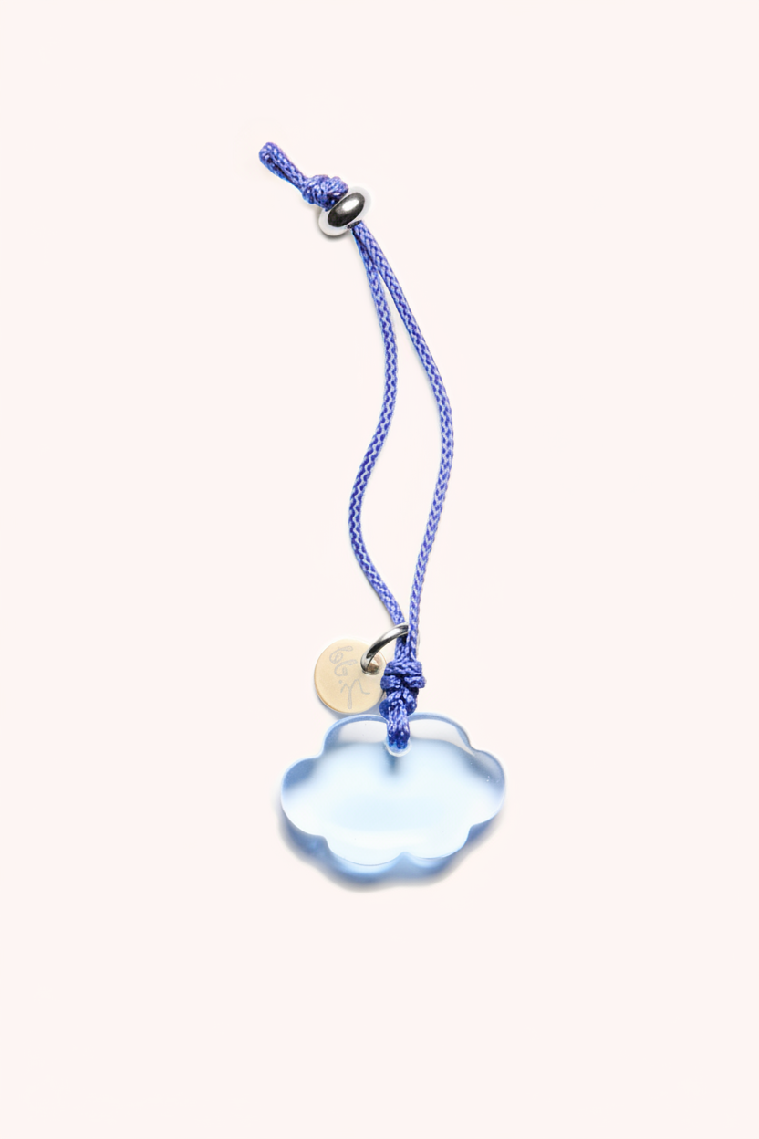 Light blue cloud periwinkle cord - silver hardware